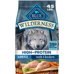 Blue Buffalo paquete frontal mostrando información nutricional y beneficios
