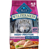 Blue Buffalo paquete frontal mostrando 4.5 lb y beneficios para energía