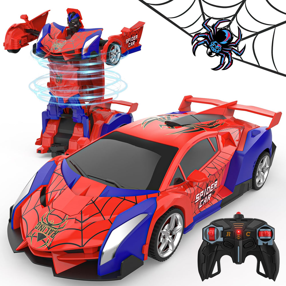 BLUEJAY vista frontal del coche RC y su empaque mostrando acabado robusto