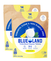 BLUELAND empaque frontal limón cedro mostrando diseño ecológico y beneficio sin plástico