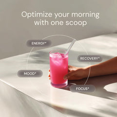 Blueprint Bryan Johnson vaso con servicio preparado sabor naranja sanguina y refresco