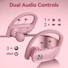 bmani auriculares en uso mientras corren destacando comodidad y sujeción segura