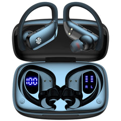 bmani auriculares frontal con estuche LED mostrando batería restante