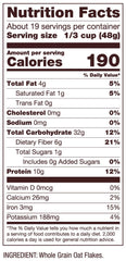 Bob's Red Mill etiqueta nutricional mostrando 10 g de proteína por porción