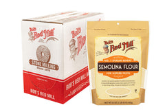 Bob's Red Mill frente del paquete mostrando marca y tamaño, garantiza harina de calidad