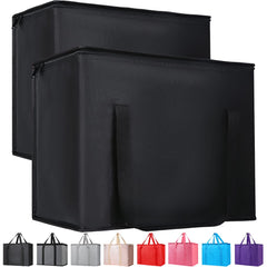Bodaon frente del pack de 2 mostrando tamaño y color negro, práctico para compras
