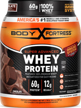 Body Fortress frente del envase mostrando diseño y beneficio proteico