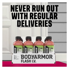BODYARMOR Flash I.V. naranja usada en gimnasio, rehidratación postentreno