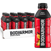BODYARMOR frente del pack de 12 botellas mostrando marca y conveniencia