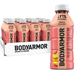 BODYARMOR Lyte frontal mostrando la botella y etiqueta clara como hidratación ligera