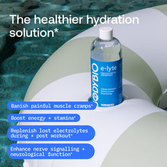 BodyBio e-Lyte durante entrenamiento, reabastece electrolitos eficientemente