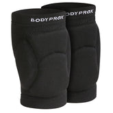Bodyprox rodilleras vista frontal del par, protección cómoda para jóvenes