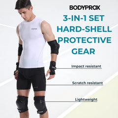 Bodyprox detalle de la carcasa rígida antirrayaduras y su beneficio de dispersar impactos
