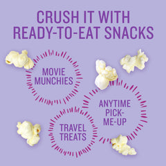 BOOMCHICKAPOP multiple bags spread on table illustrating party-ready snacking