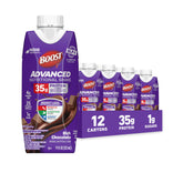 BOOST frente del envase Rich Chocolate mostrando información clave y conveniencia