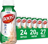 BOOST botella frontal fresa cremosa mostrando diseño y conveniencia