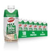 BOOST frasco frente pack mostrando 30 g proteína y beneficio conveniencia