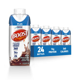 BOOST envase frontal chocolate intenso mostrando marca y beneficios