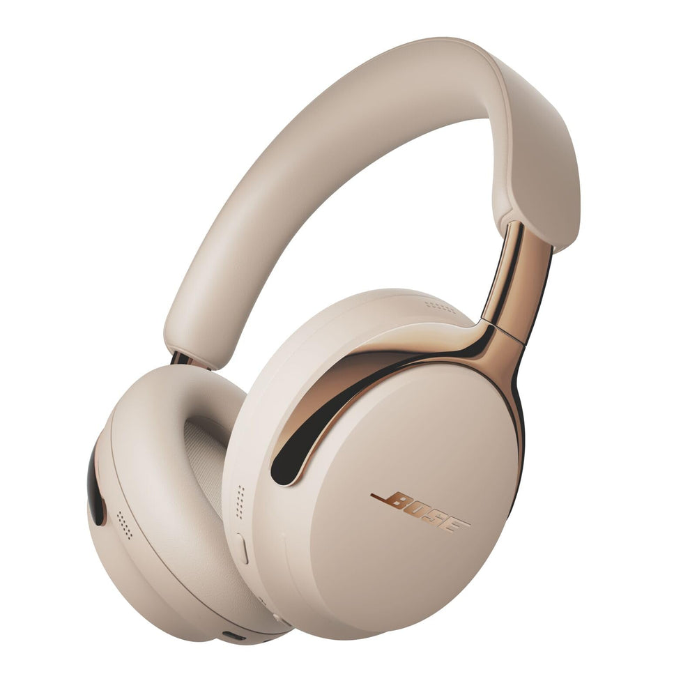 Bose QuietComfort Ultra vista frontal con acabado Driftwood Sand, diseño premium y comodidad