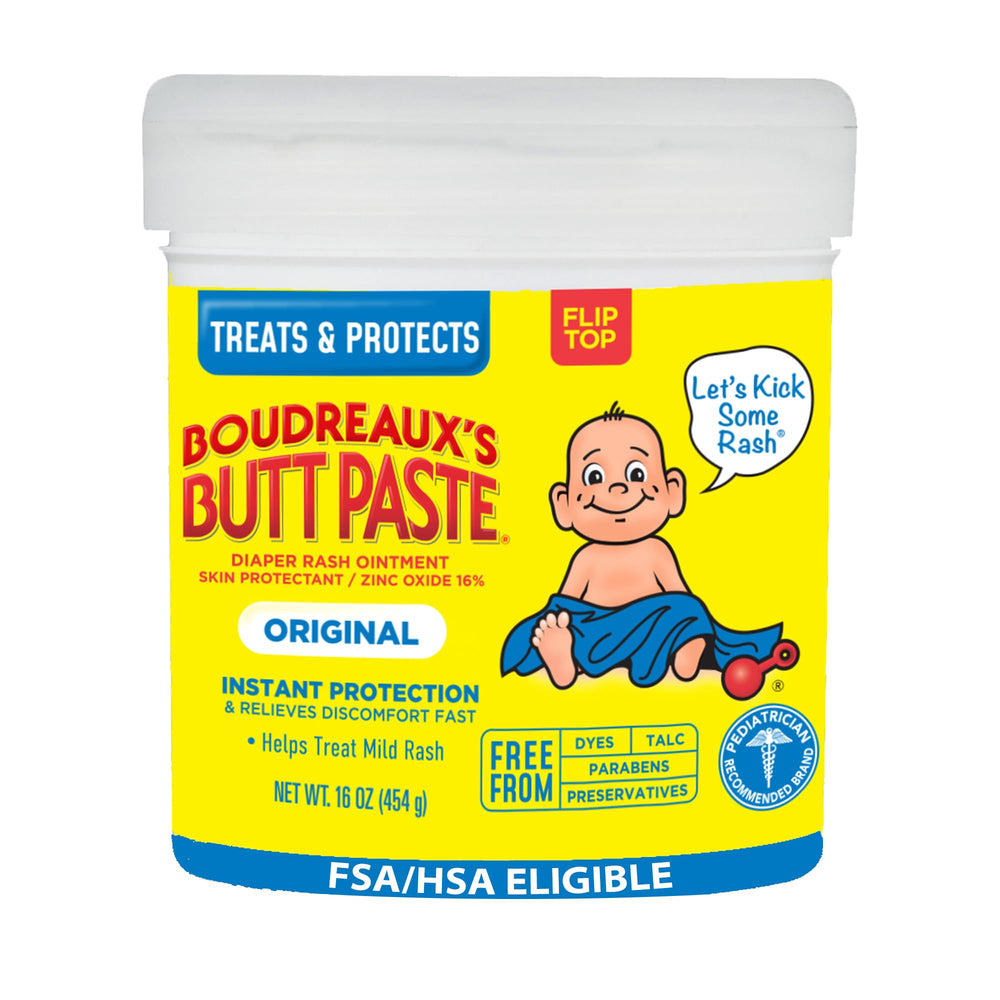 Boudreaux's frasco frontal 16 oz mostrando etiqueta y beneficio protector