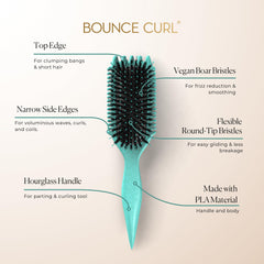 Bounce Curl primer plano de cerdas veganas que suavizan y definen rizos naturalmente