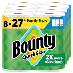 Bounty frente del paquete mostrando 8 Family Triple Rolls y ahorro