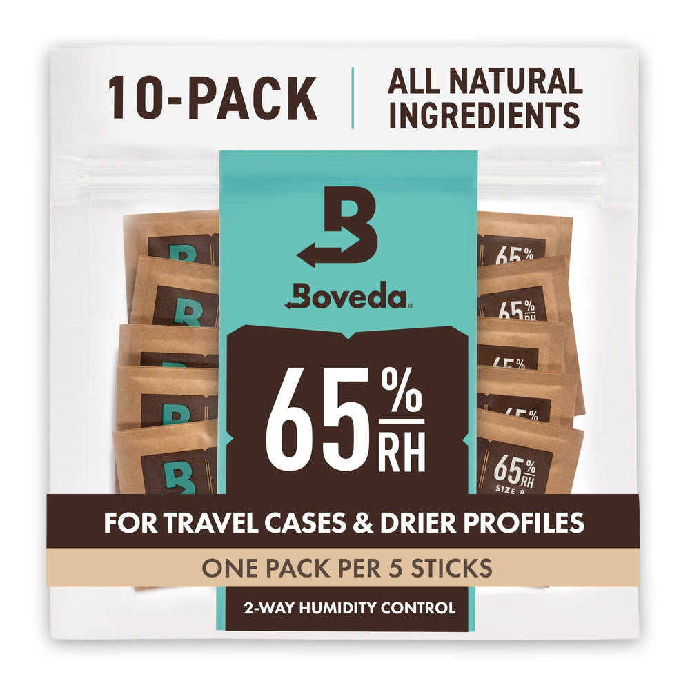Boveda paquete frente mostrando tamaño travel y protección segura