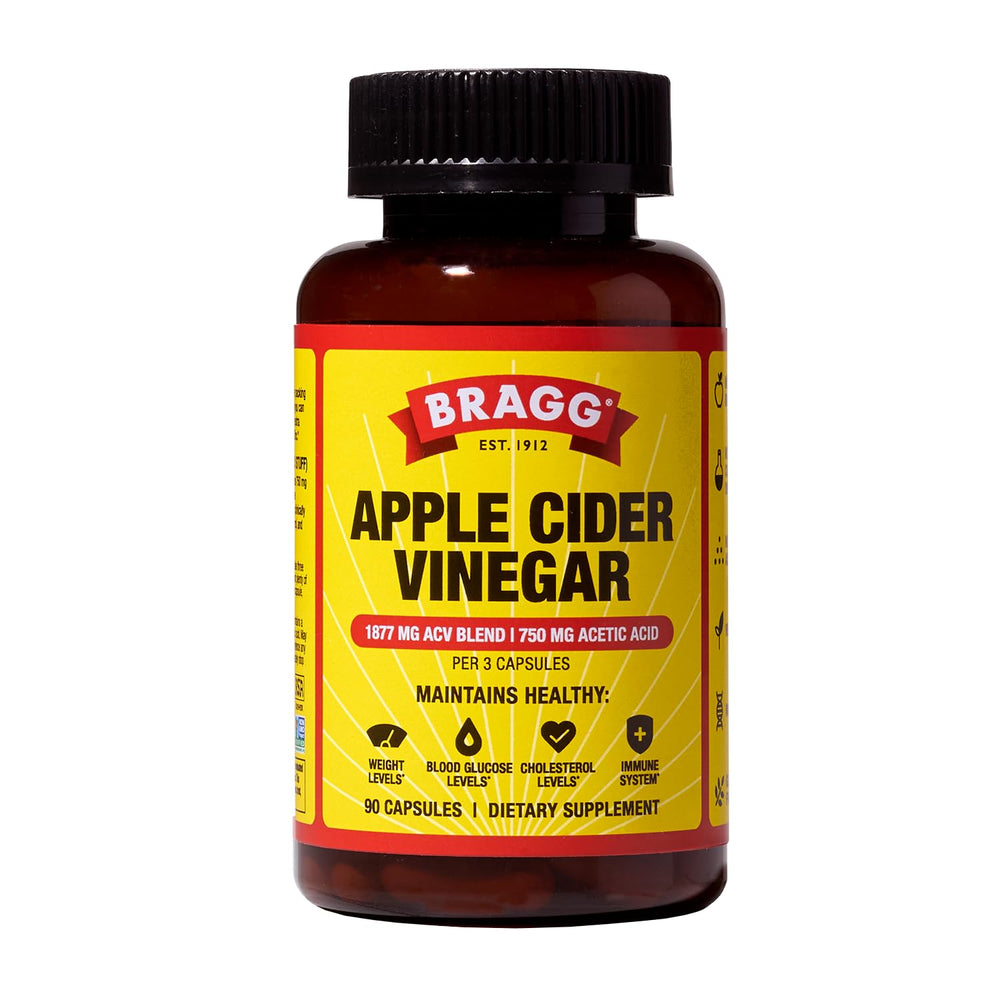 Bragg envase frontal que muestra cápsulas y ventaja de conveniencia