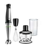 Braun MultiQuick 7 frente mostrando cuerpo y accesorios, versatilidad en cocina