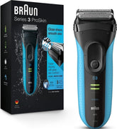 Braun afeitadora Series 3 frontal mostrando diseño ergonómico y agarre seguro