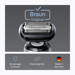 Braun detalle de la lámina Sensitive SkinGuard, reduce la fricción