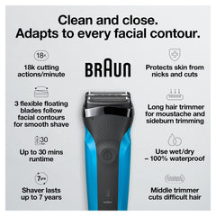 Braun Series 3 textura de las láminas SensoFoil para protección de la piel
