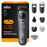 Braun Series 5 frontal con accesorios mostrando versatilidad para estilos