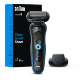 Braun Series 5 vista frontal con diseño ergonómico y afeitado eficiente