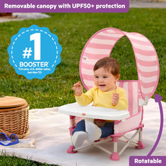 Bright Starts detalle del dosel UPF 50+ protegiendo del sol