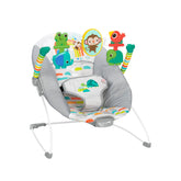 Bright Starts vista frontal del bouncer mostrando diseño y comodidad