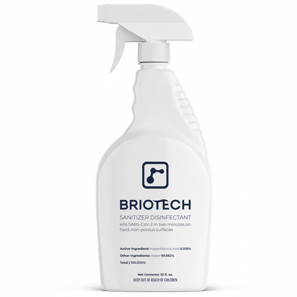 BRIOTECH frente del envase mostrando diseño y tamaño práctico
