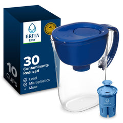 BRITA jarra frontal azul mostrando capacidad y forma, práctica para frigorífico