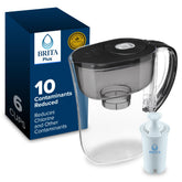 BRITA Metro vista frontal en negro mostrando diseño compacto y vertido fácil