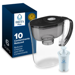 BRITA Metro vista frontal en negro mostrando diseño compacto y vertido fácil