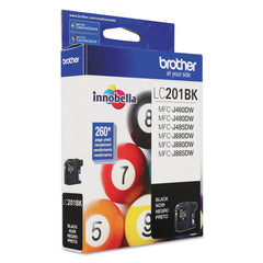 Brother LC201BK cartucho instalado dentro de una impresora Brother funcionando