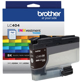 Brother LC404BK vista frontal con etiqueta clara y facilidad de identificación