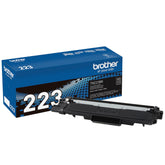 Brother cartucho TN223BK frontal mostrando empaque y beneficio de autenticidad