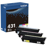 Brother pack TN-431 frontal mostrando las tres cajas y facilidad de reemplazo