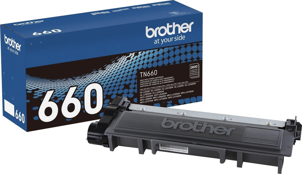 Brother TN-660 frontal mostrando diseño y fácil instalación