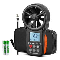 BTMETER front view with display showing wind speed for fast readings