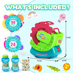Bubble Fun detalle de la bandeja con la solución segura incluida listo para usar