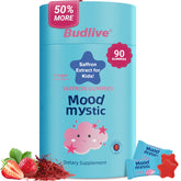 BudLive frasco frente del empaque mostrando 90 gominolas y beneficios
