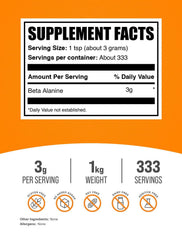 BulkSupplements textura del polvo de beta-alanina en primer plano para mezcla fácil