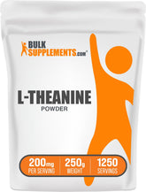 BulkSupplements envase frontal L-Theanine 250 g, presentación clara y práctica